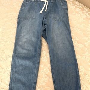 Gap Women Medium Wash Drawstring Jeans-Size L